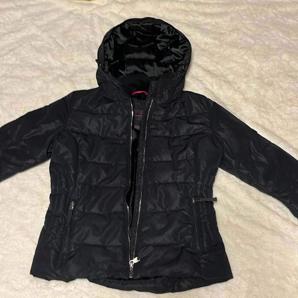 black Obermeyer puffer down jacket size 4.